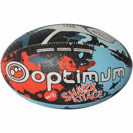 Optimum Men's Shark Attack Rugby Ball, SharkAttack, Size 3