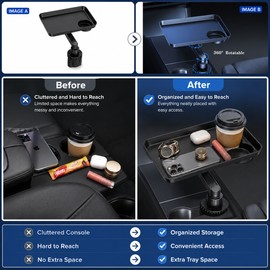 360° Rotating Car Cup Holder Tray for Storage – Universal Expander Table for Drinks, Food & Daily Essentials
