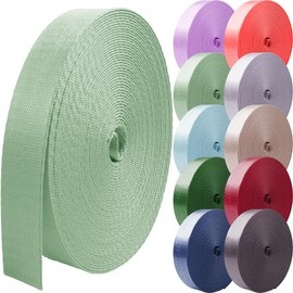 Grosun Nylon Webbing 1 inch 1.5 inch 2 inch Nylon Strap Backpack Straps Belt, 10 25 50 3.3 Yards Webbing (Aqua, 1 Inch x 10 Yards)