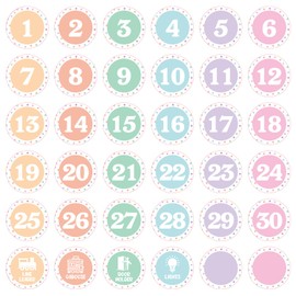 36Pcs Number Marker Stickers, Line up Dots for Classroom Floor Stickers Supplies Table Spots for Classroom, Number Marker Decorations for Kindergarten & Primary School
