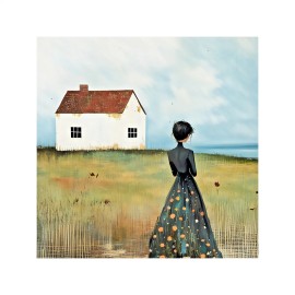 Unbranded 2x2 Dollhouse Miniature, - PRINT Of pAINTING 1:12 SCALE,  He's Out To Sea