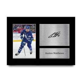 HWC Trading Auston Matthews Toronto Maple Leafs Gifts Printed Signed Autograph Picture for Ice Hockey Fans - A4
