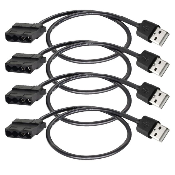 Gebildet USB to 4-Pin Molex Case Fan Adapter Connector Cable,4pcs