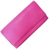 Leather Travel Document Wallet / Organiser / Case (Bright Pink),