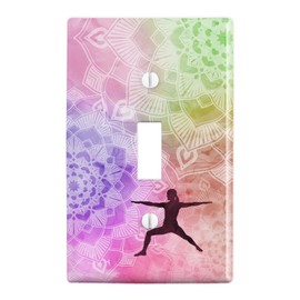 GRAPHICS & MORE Warrior II 2 Yoga Pose Plastic Wall Decor Toggle Light Switch Plate Cover
