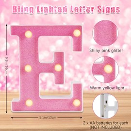 Ufurty Letras decorativas iluminadas, números de carpa LED rosa 'ONE', 6 pulgadas, plástico, funciona con pilas