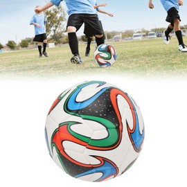 Football High Elasticity Size 5 PU Leather Football Waterproof Handy Soft For Adult Training (White)