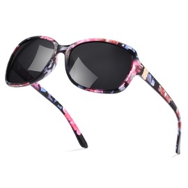 LVIOE Polarized Sunglasses Womens-Retro Oversized Shades UV Protection for Driving, Outdoor Activities