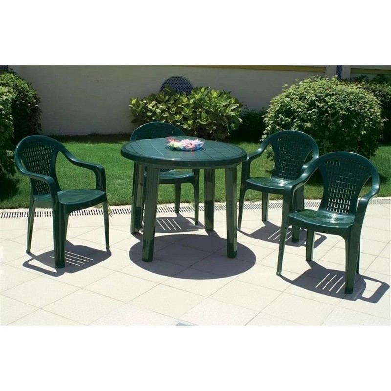 Compamia Ronda 35.5" Round Resin Patio Dining Table in Green