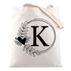 HOLLP Alphabet Shopping Bag A/C/J/K/M/S/T/N/B/L/R Letter Initial Tote Bag (Tote