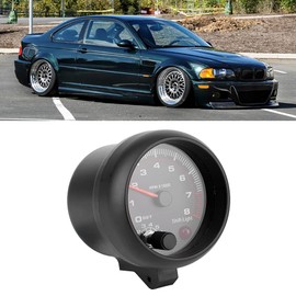 Tacómetro de Coche, Tacómetro de Coche de Carreras con Medidor de Calibre Negro de 3,75 Pulgadas Automóvil Universal 0-8000 RPM 12V