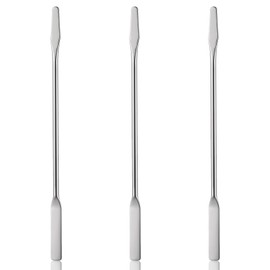 3 Pcs Small Metal Spatula, Lab Spatula, Double Ended Micro Spatula, Stainless Steel Mini Spatula, Square/Round End Spatula, Makeup Spatula Tool for Mixing Cosmetics