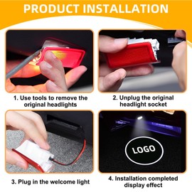 Paicreate 4Pcs Car Door Logo Light Projector Car Welcome Lights for Benzzz Cars Logo Projection Lamp Compatible with Benzzz Accessories A B C E M G GL GLA GLC GLE GLS