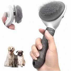 Cat Grooming Brush - Self Cleaning Slicker Brush, Dog and Cat Bunny Pet Grooming Shedding Brush - Easy to Remove Loose Undercoat, Pet Massaging Tool Suitable for Pets with Long or Short Hair