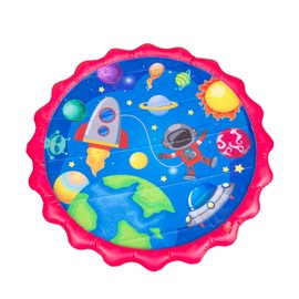 Splash Buddies 48" Sprinkler Mat – Premium Splash Pad – Outdoor Toddler Toys - Water Hose Games for Kids Ages 3 and Up – Splash Pad for Kids Extra Large - Fun Backyard Fountain Play Mat (Rocket Ship)
