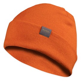 MERIWOOL Kids’ Beanie - Merino Wool Ribbed Knit Winter Hat for Boys and Girls Orange