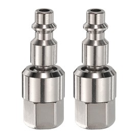 HARFINGTON 2pcs Swivel Air Plug 1/4" NPT Female Thread 1/4" Body M Industrial Type Industrial Swivel Coupler Plug Air Hose Fittings Connector