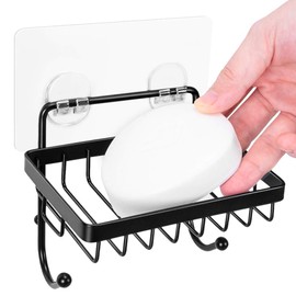 ODesign Soap Dish Sponge Holder with Hook for Bathroom Shower Kitchen Wall Mounted Rustproof Stainless Steel