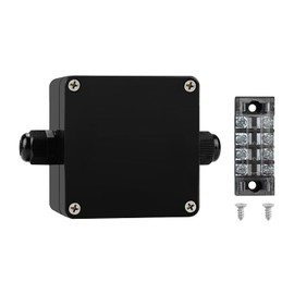 ABS IP67 Waterproof Dustproof Electrical Junction Box, with 15A 600V Barrier Terminal Cable Connector, 1IN/1Out Power Junction Box（2.48*2.28*1.37in）