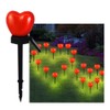 Outdoor Solar Garden Stake Lights Waterproof Solar Red Heart Shaped