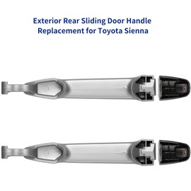 Lcyolada 2Pcs Sliding Door Handle Compatible with Toyota Sienna 2004-2010, Rear Left & Right Side 69213-08020 69227-08040,Silvery