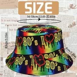 CWENDANER Bucket Hat Retro 80s 90s Style Fashionable Fishing Hat Unisex Reversible Fishing Hat Double Sided Sun Hat, 36S