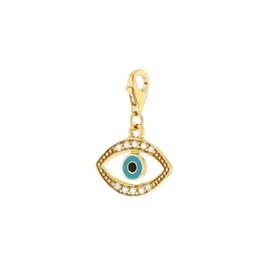 Tuscany Silver Women's Sterling Silver Gold Plated Evil Eye Charm