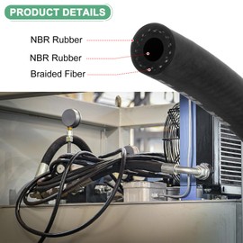 M METERXITY Fuel Line Hose, 3/8" 10mm ID 18mm OD 3.28ft Length, NBR Rubber High Pressure Heat Resistant Gas Line Hose Oil Hose for Automotive Fuel Systems/Steam Emission/Engines Tube Hose
