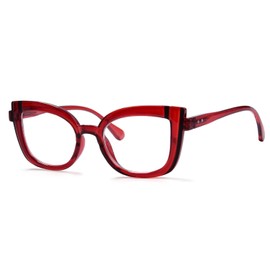 Eyekepper Cat Eye Reading Glasses for Women Cute Readers - Red +2.50