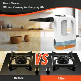 ZMURED Handheld Steam Cleaner, 15s Instant Heat, 400ML Tank, Portable Steamer for Grout, Floor, Couch, Furniture, Kitchen, Lockable, Refill Anytime
