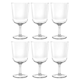 Abode Homewares Tritan Simple Wine Drinkware, Indoor/Outdoor, Clear, 16 oz. Set of 6