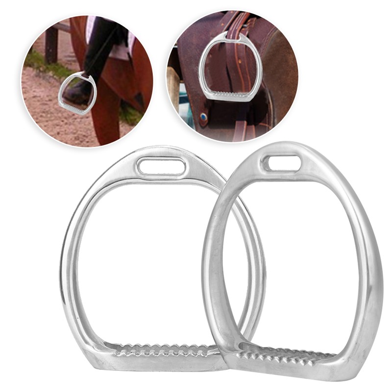1Pair of Aluminum Kids Lightweight Stirrups Pad Equestrian Sports Horse