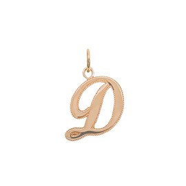 Takar Solid 10K Yellow Gold Small Cursive Style A-Z Initial Pendant