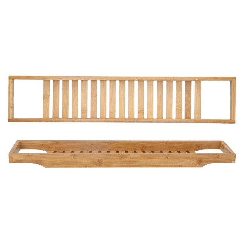 Bamboo Bathtub Tray Simple Durable Bathtub Rack Book Wine Holder