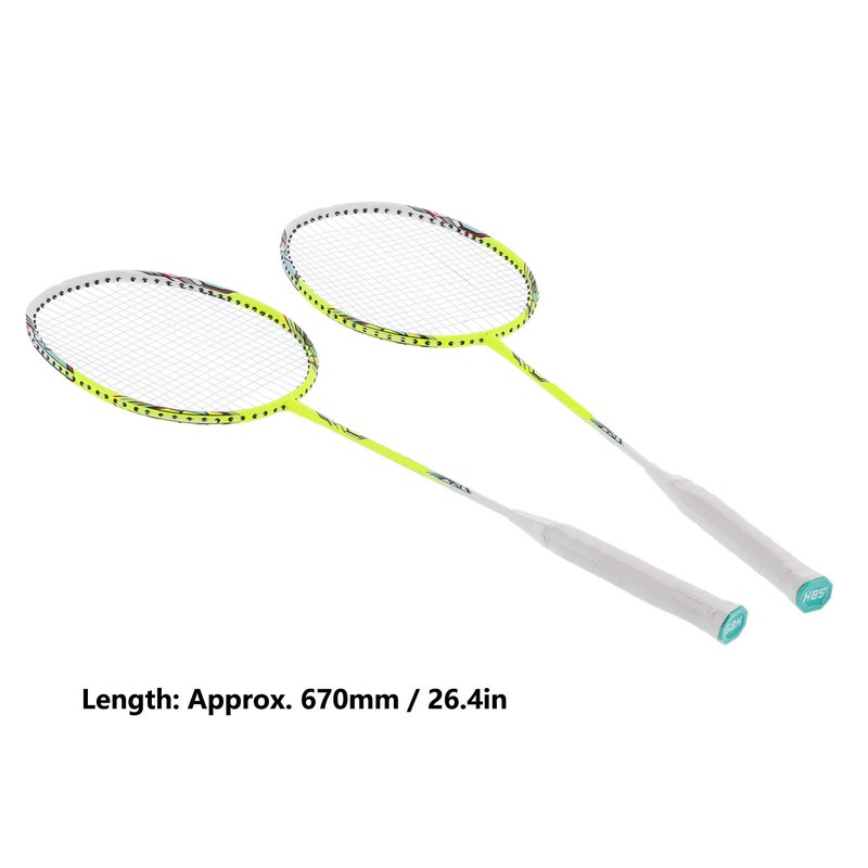 2 Player Badminton Racquets Set Lightweight Carbon Composite Double Rackets