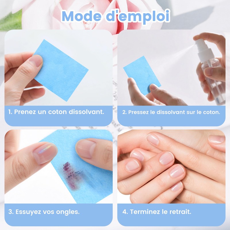 Salviette struccanti Unghie 630 pezzi di cotone per rimuovere il