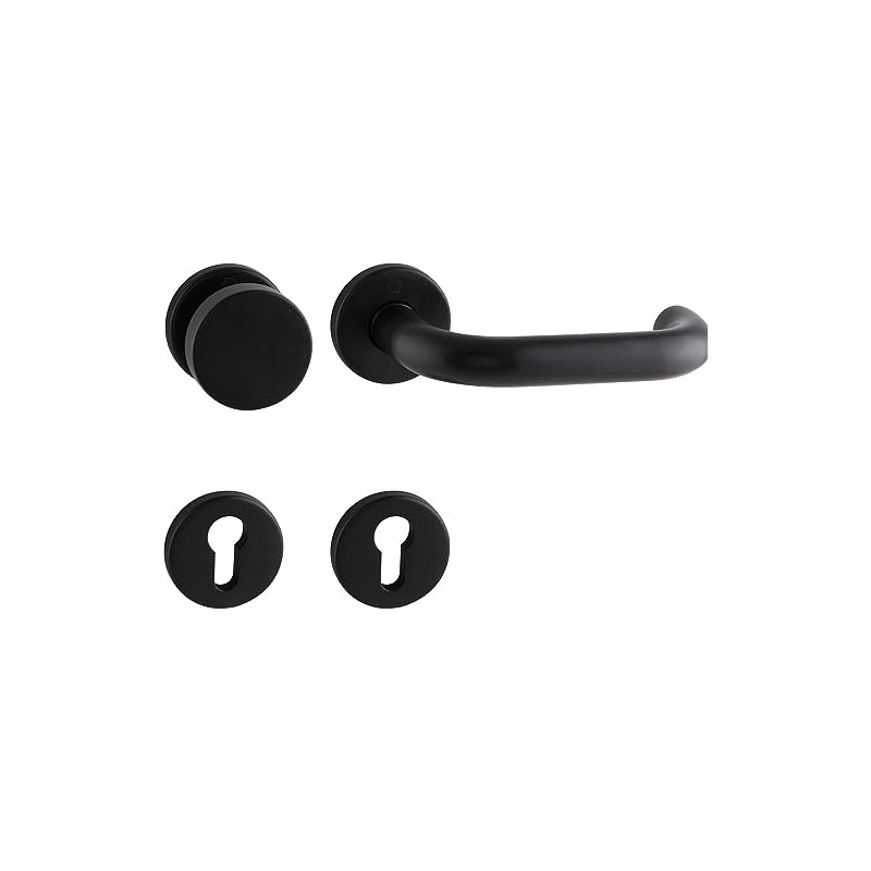 HOPPE Amsterdam Door Handle and Knob Fixed on Round Rosette
