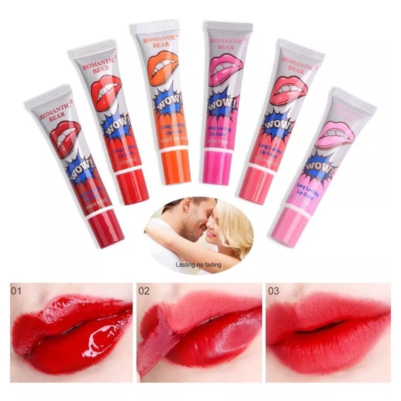 Wow Romantic Bear Set 6 Labiales Romantic Bear Indeleble Tinta