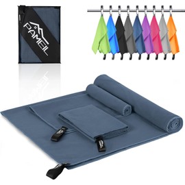 Pameil Juego de 3 toallas de microfibra (160 x 80 cm  2 toallas pequeñas de 80 x 40 cm), de secado rápido, para sauna de fitness