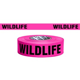 [NO ADHESIVE] Presco PresGlo Printed Roll Flagging Tape [Legends]: 1-1/2 in. x 50 yds. (Neon Orange with Black "WETLAND BOUNDARY" printing)