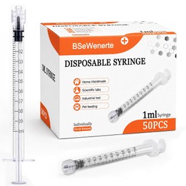 Paquete de 50 jeringas Luer Lock de 1 ml (sin aguja) estériles y profesionales
