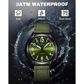 CIVO Military Watch for Men Waterproof: Analog Mens Watches Classic- Field Wrist Watches for Man