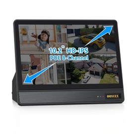 OOSSXX 8.0/4K Megapixel 8-Channel POE NVR Network Video Recorder All-in-One Monitor NVR, Supports up to 8 x 8MP/4K IP Cameras, Max to 6TB Hard Drive (HDD Not Included)