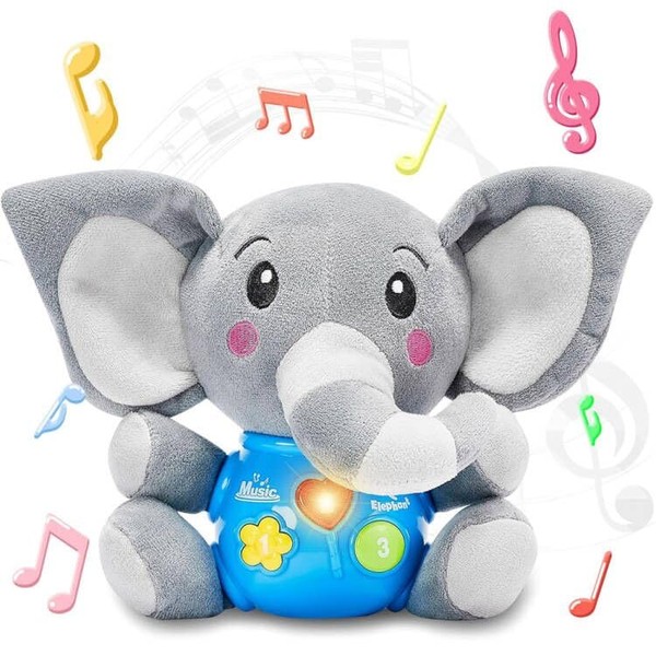 Acaino Plush Elephant with Music and Light, Music Games for
