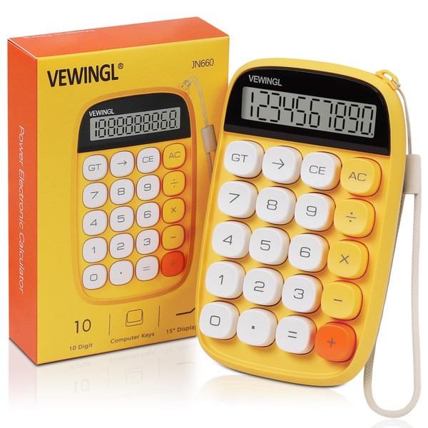 VEWINGL VEWINGL Mechanical Switch Calculator,Cute 10 Digit Large LCD Display