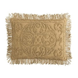 Beatrice Home Fashions Medallion Chenille Bedspread, Standard Sham, Gold