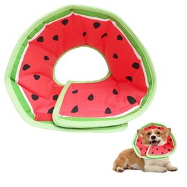 Soft Dog Cone Collar for Dogs After Surgery, Adjustable Dog Recovery Cone Collar for Medium Small Puppy Dogs and Cats to Stop Licking (Watermelon L)