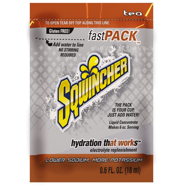 Sqwincher 015306-TE Fast Pack Liquid Concentrate Packet, 6 oz, Amber, Standard (Pack of 50)