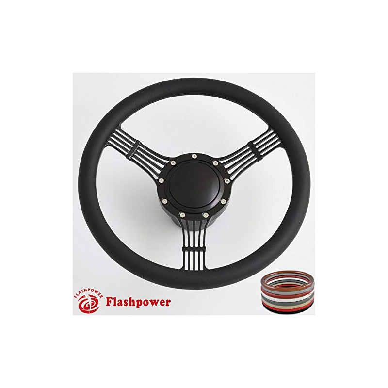 Flashpower Steering Wheel Hub Adapter Boss Kit 9 Hole Black