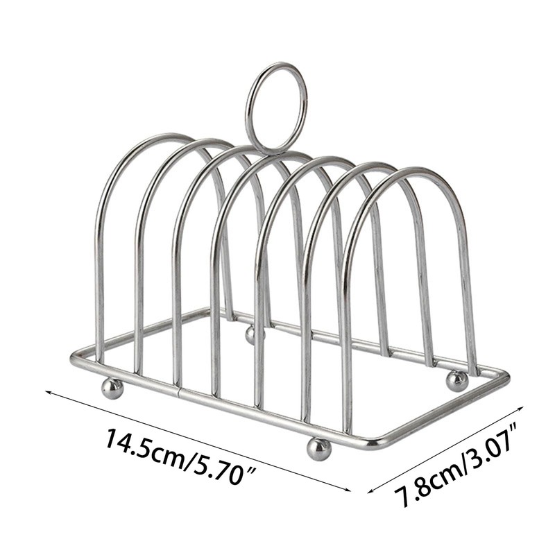 Ekoama Stainless Steel Toast Bread Rack 6 Slices Bread Box